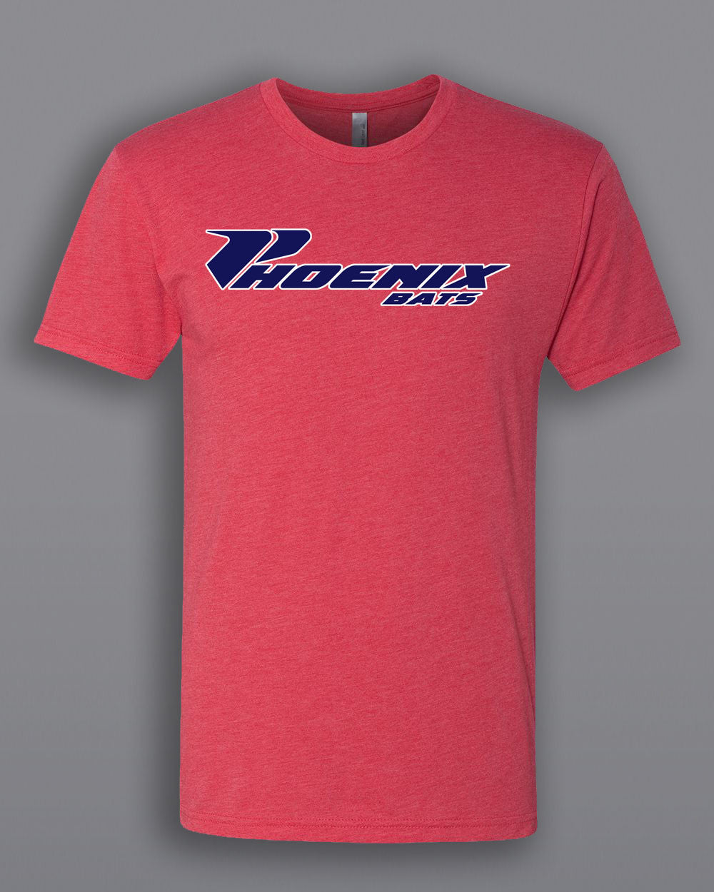 Phoenix Bats Long Logo Heather Red Soft Tri-Blend Tee