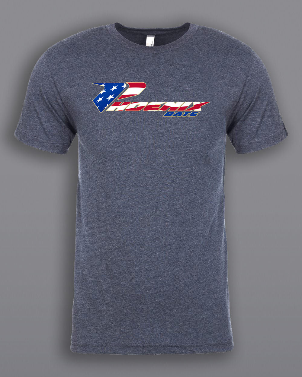 Phoenix Bats Long USA Logo Vintage Navy Soft Tri-Blend Tee